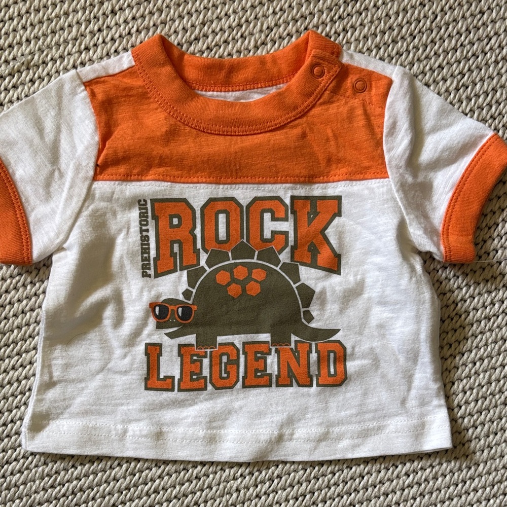 Shirt Prehistoric Rock Legend infant size 0-3 months or 3-6 months Old Navy